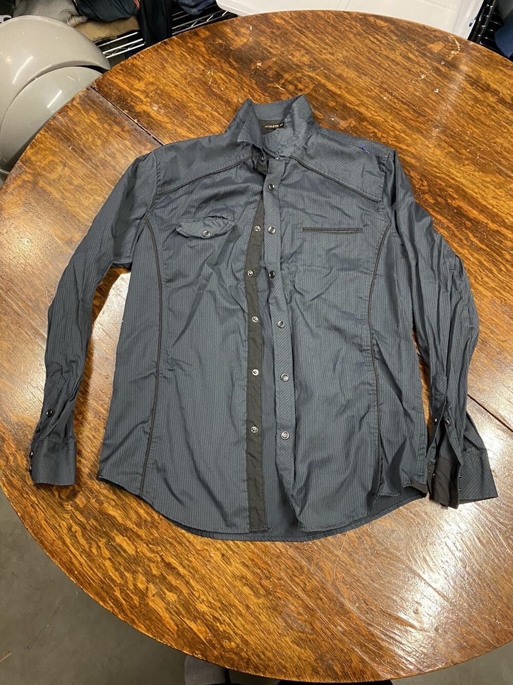 Helix Shirt Mens Medium Black Long Sleeve Button Up Pockets Casual Cotton
